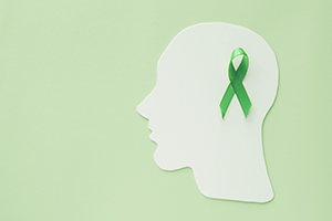 mental health awareness ribbon in a head mental health awareness ribbon in a head